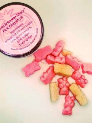 pink grapefruit gummi shimmer shots spill web