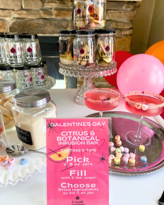 galentines day botanical and citrus infusion bar