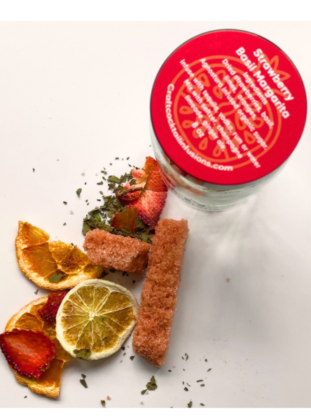 Custom Strawberry Basil Margarita Infusion Kits for Corporate Gifts, Wedding Favors & Events image